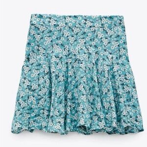 Zara Floral Blue Floral Mini Skort